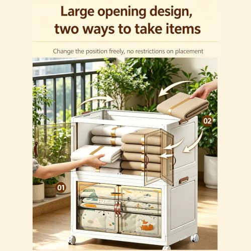 285.3QT Foldable Stackable Storage Bins with Magnetic - Image 6