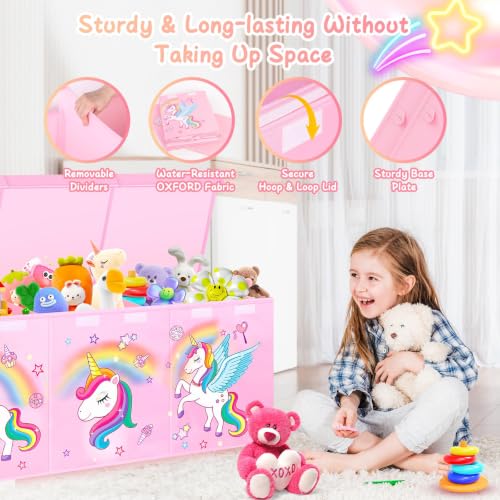 Extra Large Toy Box with Lids, Collapsible Storage C | All Products - Image 5