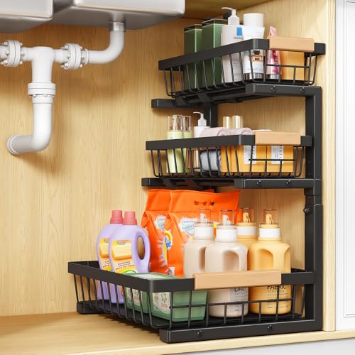 PXRACK Under Sink Organizer, 1-Pack 3-Tier Height - Image 2