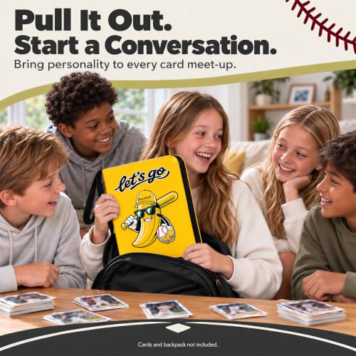 Baseball Card Binder, 9-Pocket, Holds 990 Cards, Yellow Banana - Image 6