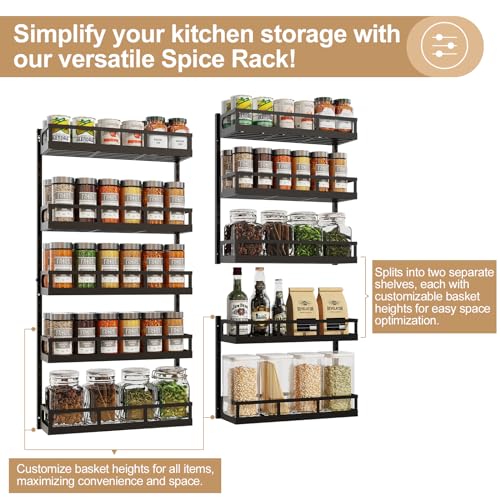 X-cosrack Wall Mount Spice Rack Organizer 5 Tier - Image 5
