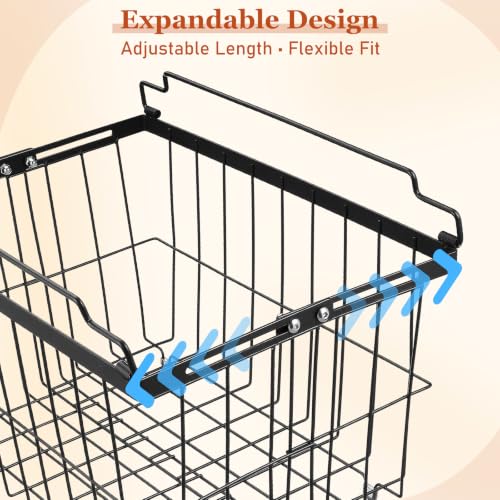 BESTYASH 3 Pack Freezer Organizer Bins, Adjustable Metal Baskets - Image 4