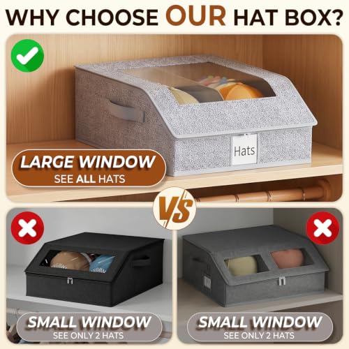2 Pack Stackable Hat Storage for Baseball Caps, Holds Up - Image 4
