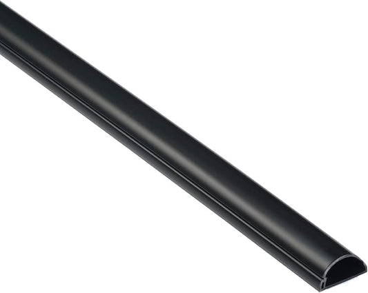 D-Line Half Round Cord Hider, Patented Cable Cover, Hide TV Wall Mount Wires, Raceway for Cords, Decorative Wire Covers, Paintable, Adhesive Cable Concealer, 1x 0.78in W x 0.39in H x 39in L, Black