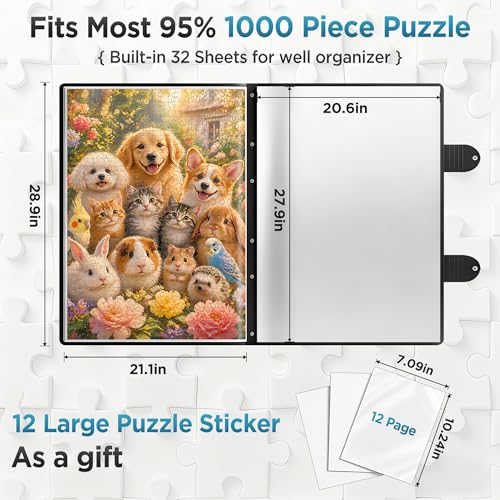 32 Pockets 28.9" *21.1" Puzzle Storage Book for 1000 Piece - Image 4