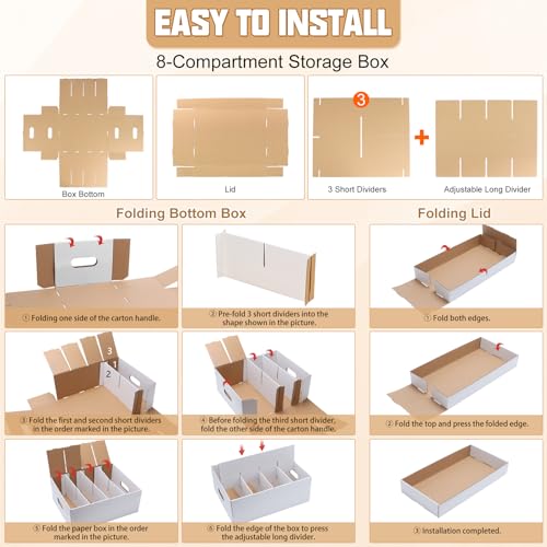 Compartment Storage Box, 4 Pack Organizer Box with Dividers - Image 6