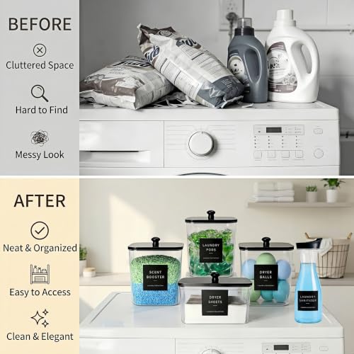 4+1 Pack Laundry Pods Containers & Dryer Sheet Holder & - Image 5