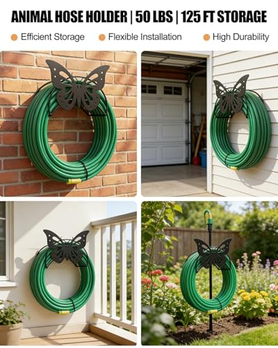 Butterfly Garden Hose Holder Wall Mount MetalHeavy Duty Hose - Image 7