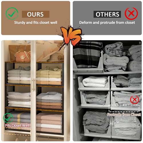 3 Pack Stackable Closet Organizers and Storage Basket, Closet - Image 7