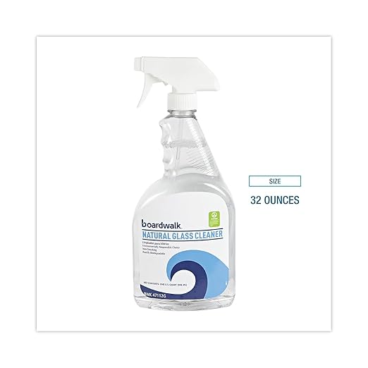Boardwalk BWK37112G Natural Glass Cleaner, 32 oz Trigger Bottle (Case of 12)