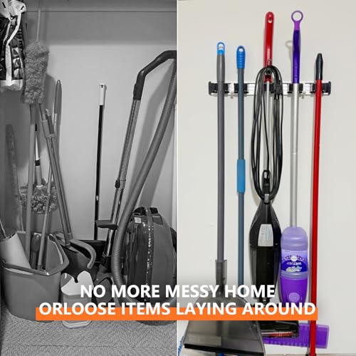 Broom Holder Wall Mount Mop Hanger Tools organizer | Home Organization - Image 6