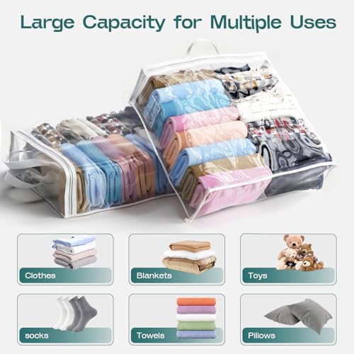 5PACK Plastic Clothes Storage Bag, 22L Clear Storage Bags - Image 5
