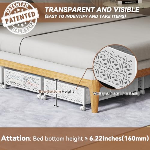 Under Bed Storage Container with Wheels,Patterned - Image 6