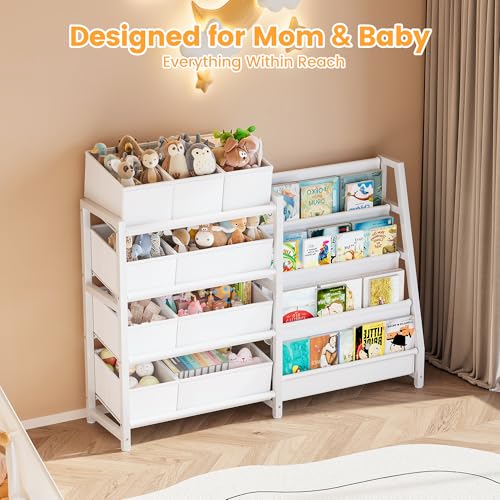 Toy Storage and Kids Bookshelf, toy organizer with 9 Bins+ - Image 5