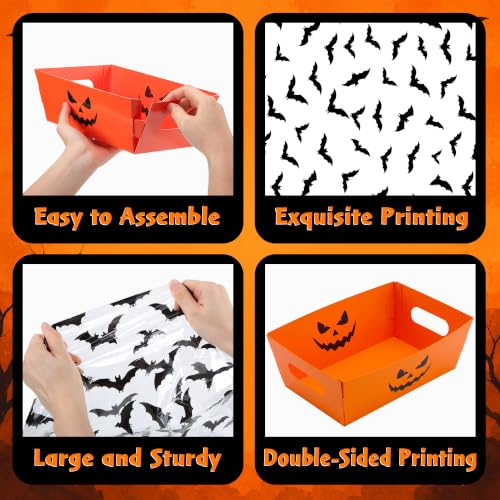 Maitys 12 Sets Halloween Empty Gift Baskets Bulk with Bat - Image 5