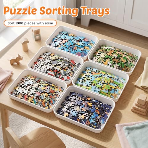 Puzzle Sorting Trays, 6 Pack Extra Large Stackable Trays - Image 6