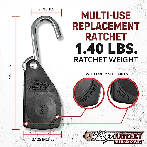 Rope Ratchet Pulley Hanger Bundle, 3/8 in and 1/4 in - No - Image 7