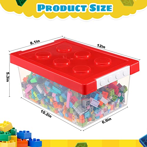 Vicenpal 4 Pack Toy Storage Containers with Lids Brick Shaped - Image 3