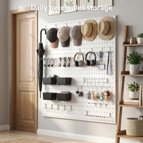 Peg Board, 4 Pack Metal Pegboard with Hooks - Image 4