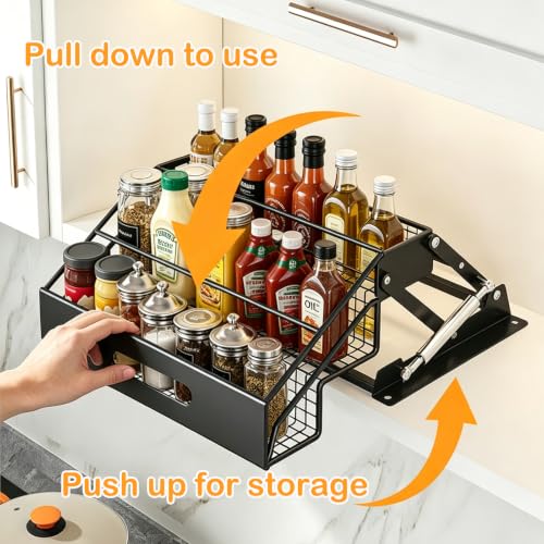 15.7" Pull Down Spice Rack 3 Tier Drop Down Cabinet - Image 3