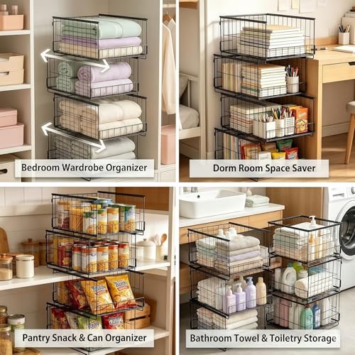 4-Tier Stackable Closet Organizer and Storage Shelves - Image 7