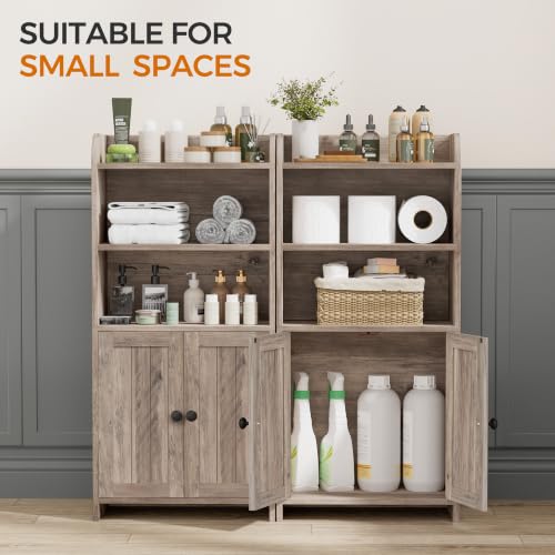 Small Bathroom Storage Cabinet, Bathroom Floor Cabinet, 14.6" W - Image 5