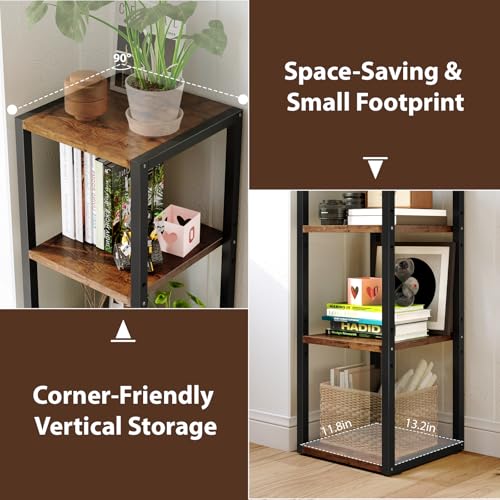 DreamDashio 6-Tier Corner Shelf, 71 Inch Tall Narrow Bookshelf - Image 5
