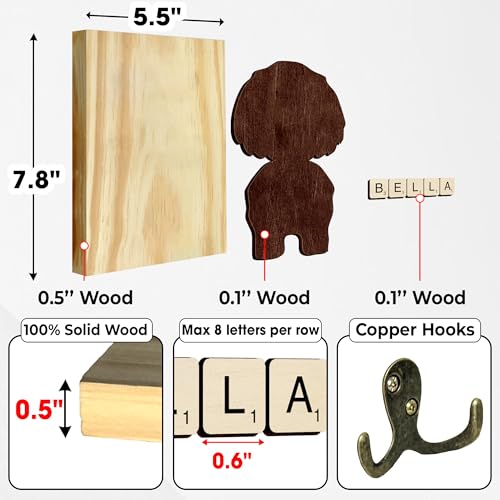 Shih Tzu Dog Leash Holder Wall Mount with Scrabble | Home Organization - Image 3