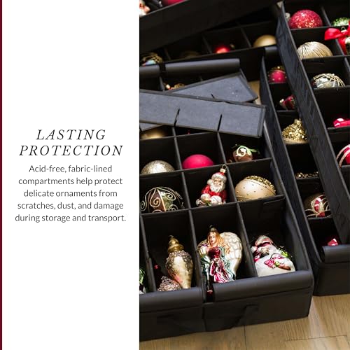 Balsam Hill Deluxe Rolling Ornament Chest - 120pc | Home Organization - Image 6