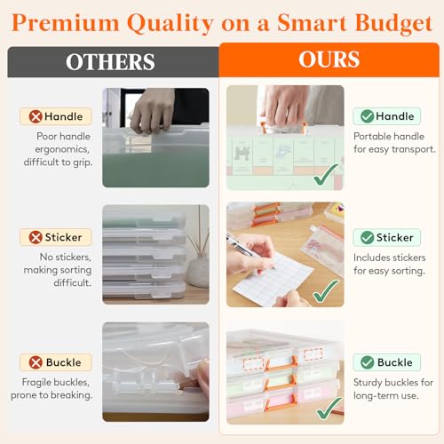 Lifewit Board Game Storage Containers with Handle, 12.2''x10.6'' - Image 4