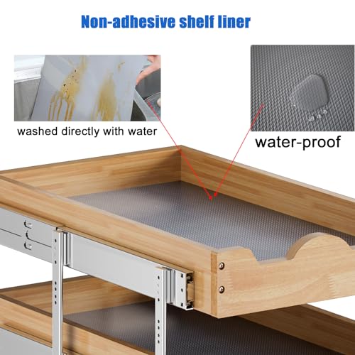 DINDON 3 Tier Pull Out Cabinet Organizer 14”W X21”D Slide - Image 6