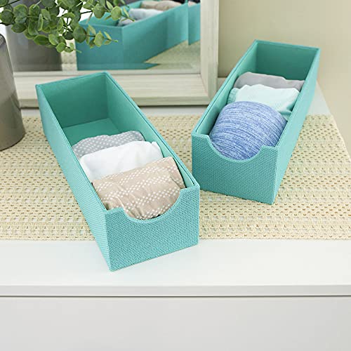 Household Essentials Teal Narrow Deep Drawer Organizer Boxes - Image 7