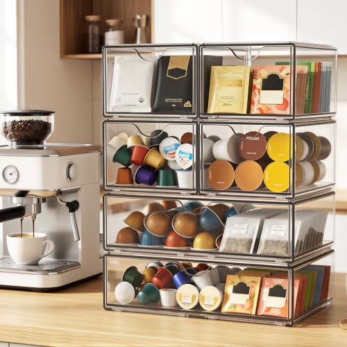 6 Pack Acrylic Stackable Storage Drawers & Boxes, Plastic - Image 7
