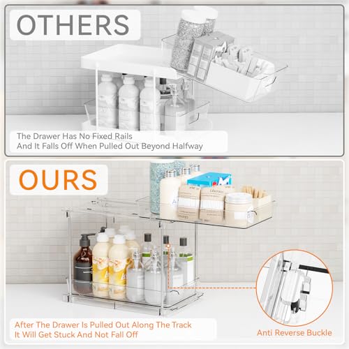 Yieach 4 Pack Under Sink Organizers and Storage,Clea | Under Sink Stor - Image 5