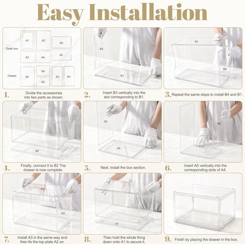 AZ.MIFENO Large Clear Stackable Storage Drawers, Pull-Out Drawer - Image 7