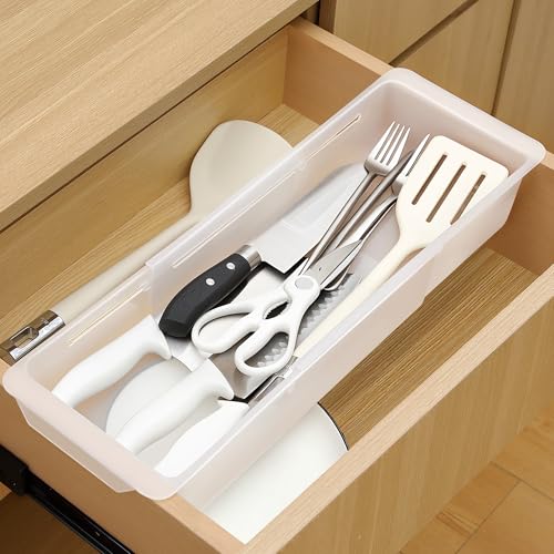 2 Pack Deep Drawer Organizer Bins, Adjustable Sliding - Image 2