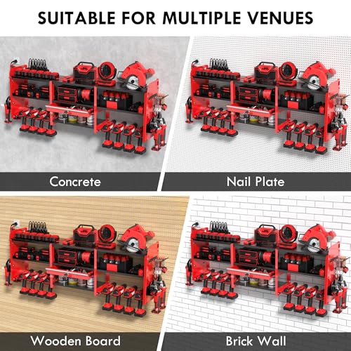 KSVO Large Power Tool Organizer Wall Mount with Locking - Image 6