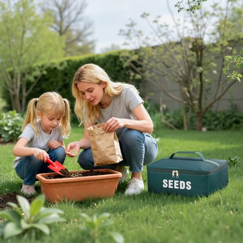 22 Slots Seed Storage Organizer Box, Green - Image 3