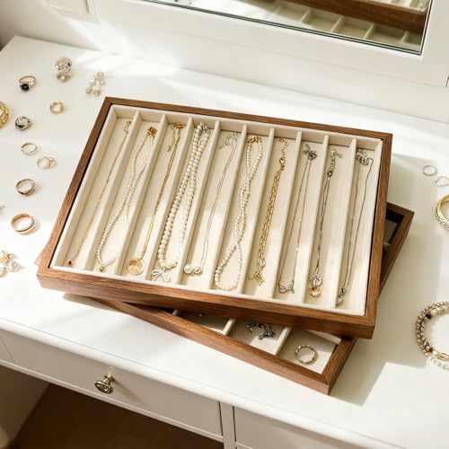 Large Jewelry Trays for Drawers Stackable Velvet Jew | Jewelry Organiz - Image 3