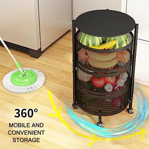 5 Tier Rolling Storage Cart, Metal Utility Cart with Lockable - Image 5