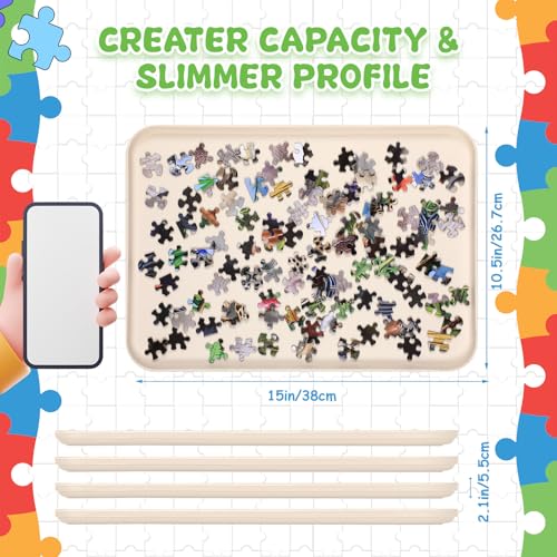 4 Pcs 15'' x 10.5' Extra Large Puzzle Sorting Trays - Image 4