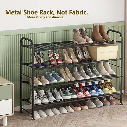 LINZINAR 4 Tier Long Shoe Rack for Closet Metal Shoe Organizer - Image 6