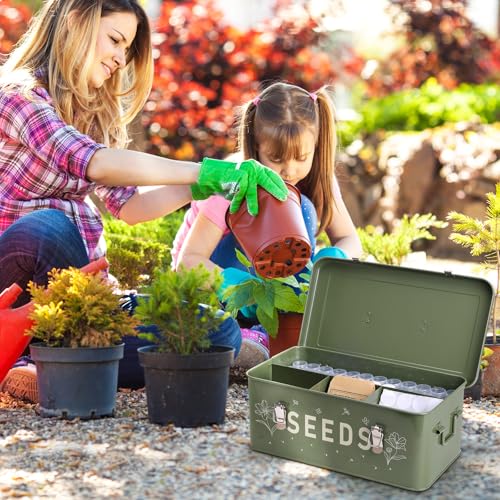 Metal Seed Storage Organizer Box with Lid & Locks, Seed - Image 7