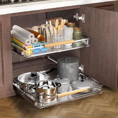 16.3~26.3"x17.3" Pull Out Cabinet Organizer，1Pack | Home Organization - Image 3