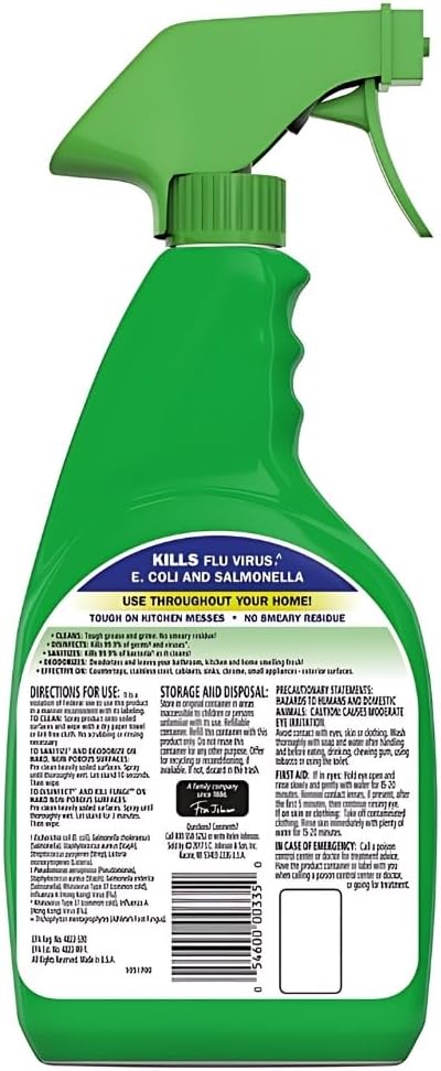 Fantastik Lemon Scent Multi-Purpose Cleaner Spray 32 oz Bundle with Microfiber Cloth - Multi-Surface Cleaner - Removes Grease & Grime - Leaves a Fresh, Clean Finish - (6 Items)