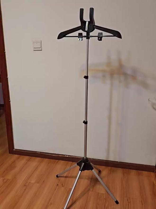 Black Steamer Hanger Stand, Garment Hanger for Steaming Clothes, Drying Rack,Coat Rack, Fabric Ironing Steamers Bracket for Suit, Pants, Coat