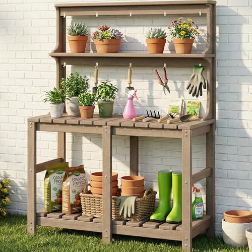 Outdoor Potting Bench with 3 Tier, All-Weather Patio - Image 2