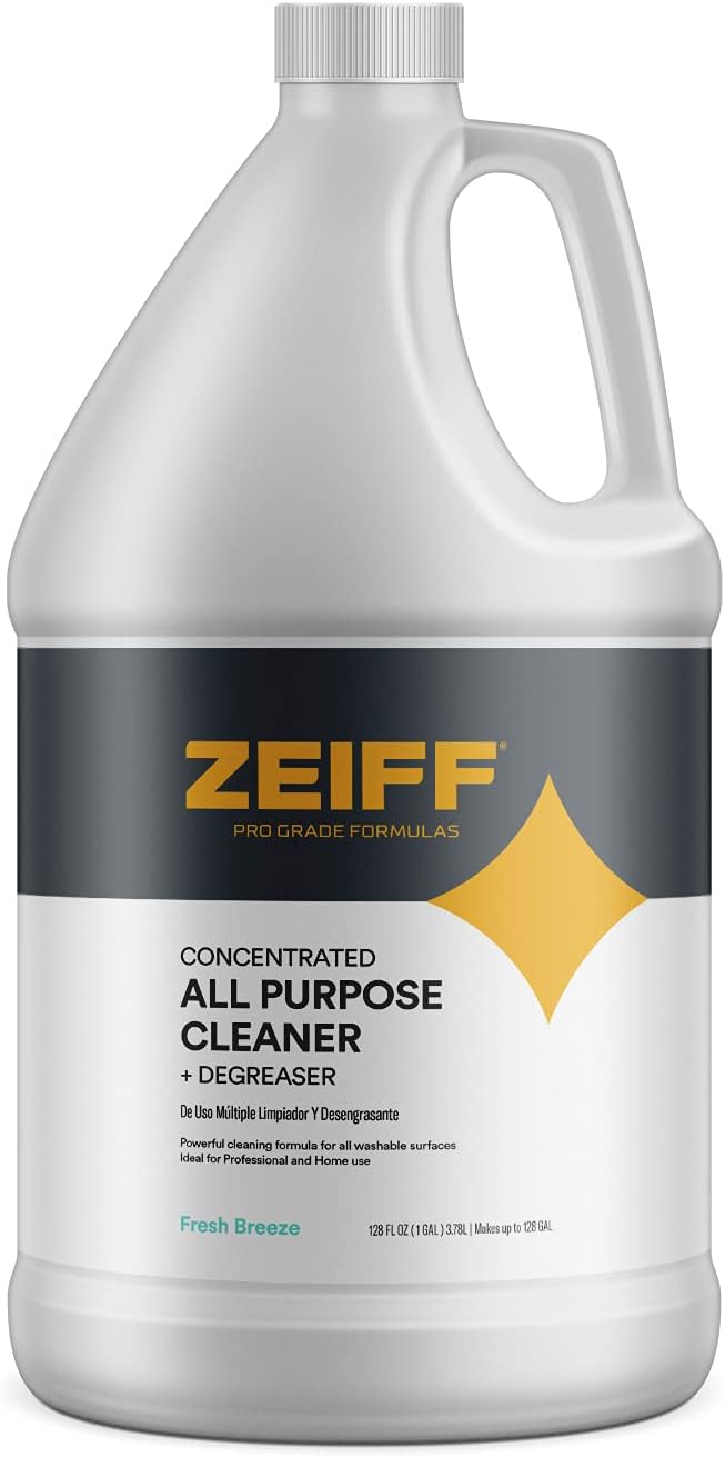 Pro-Grade All-Purpose Cleaner & Degreaser - Powerful Cleaning & Odor Eliminating Formula For Professional & Home Surfaces - 1 Gallon Concentrate - Fresh Breeze