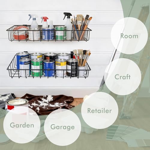 Slatwall Tray Baskets - 2 Pack Large Flat Shelving Baskets - Image 7