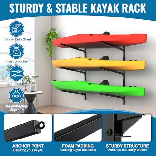 Kayak Storage Rack, Kayak Wall Mount Rack - Image 5